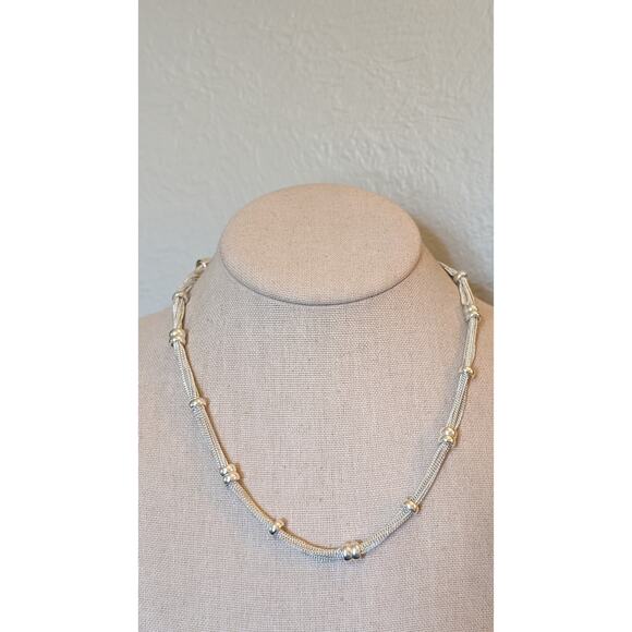 Dana Buchman Silver Tone Multi Chain Beaded Station Necklace NWOT - Picture 6 of 7